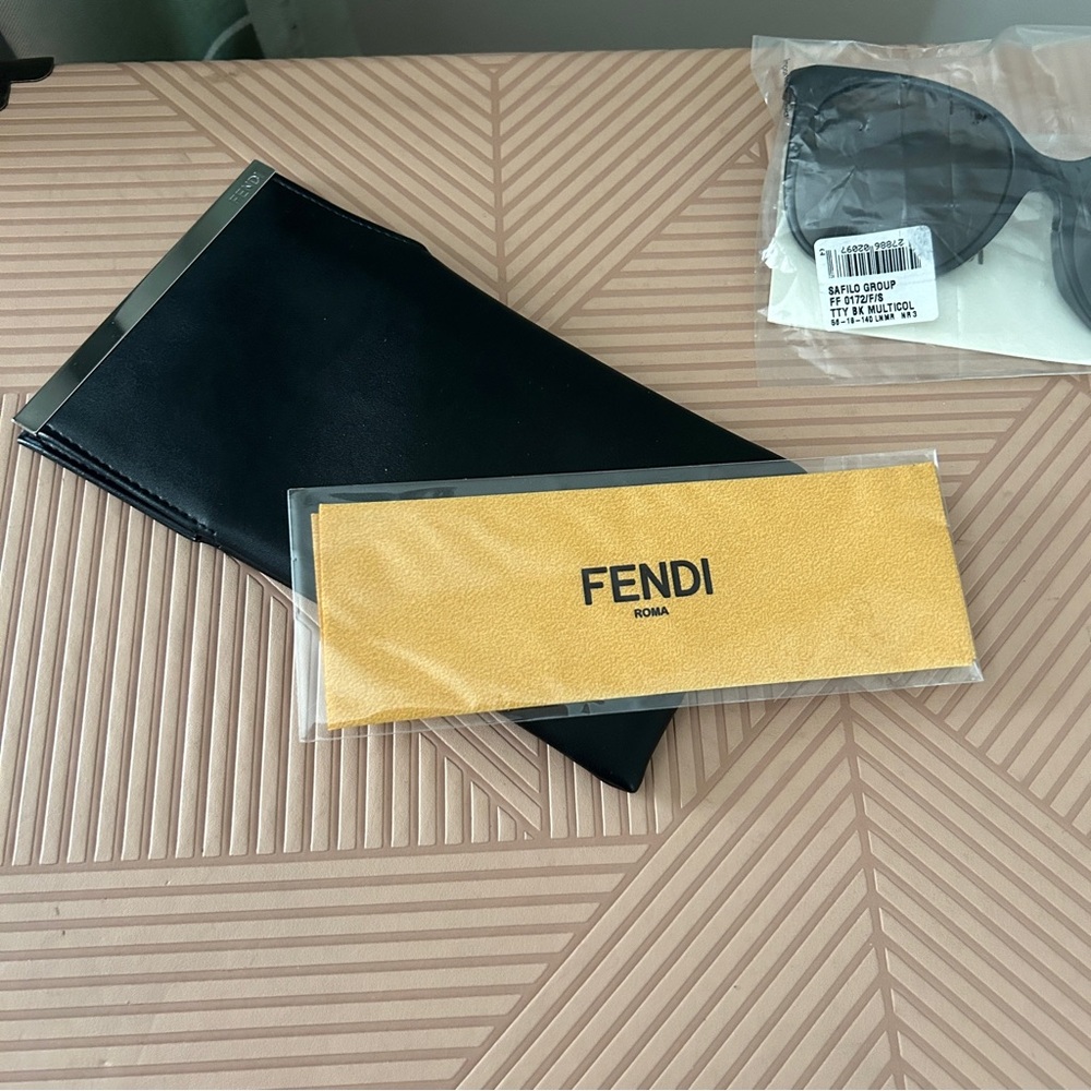 Fendi Sunglasses 56mm Black Multicolor Casual Luxury Classic Summer Vacation - Picture 15 of 16